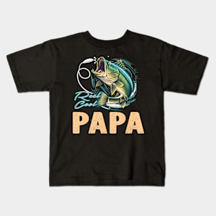 Fathers Day  Fisherman Reel Cool Papa Fishing Kids T-Shirt